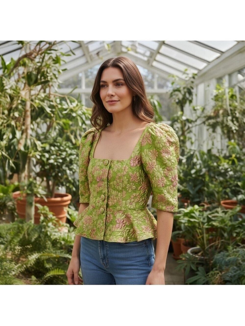 Vibrant Floral Peplum Blouse